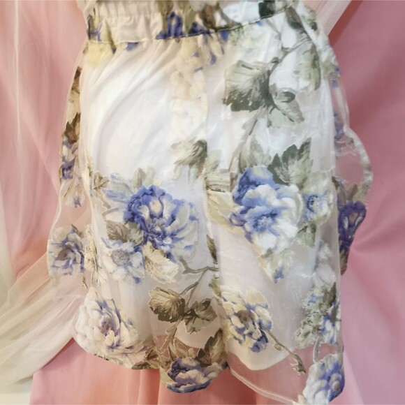Blue Rose Skirt Small Floral Party Prom Casual Flared MA*RS Gyaru Gal Style Y2K - Picture 8 of 8